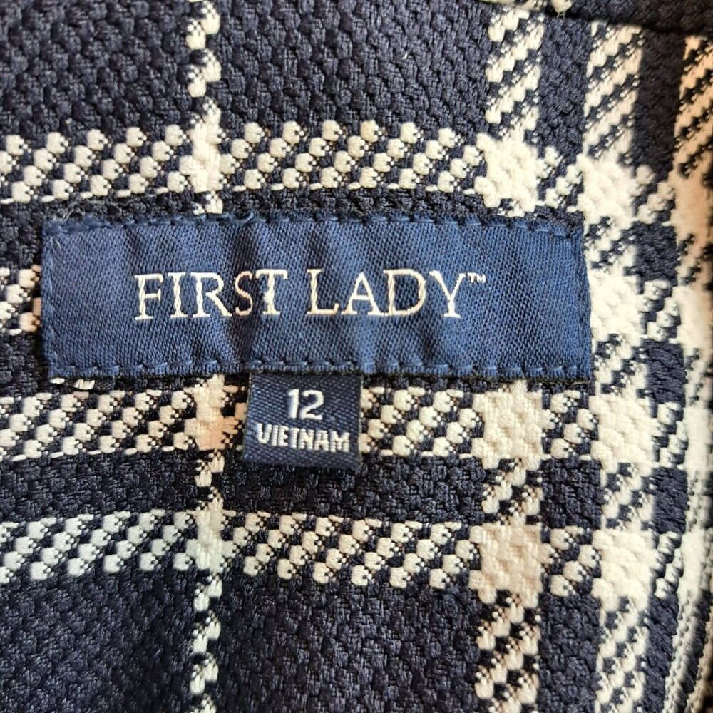 First Lady Checker Blazer Jacket Size 12 - Picture 7 of 11